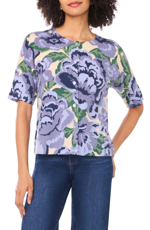 Floral Short Sleeve Cardigan