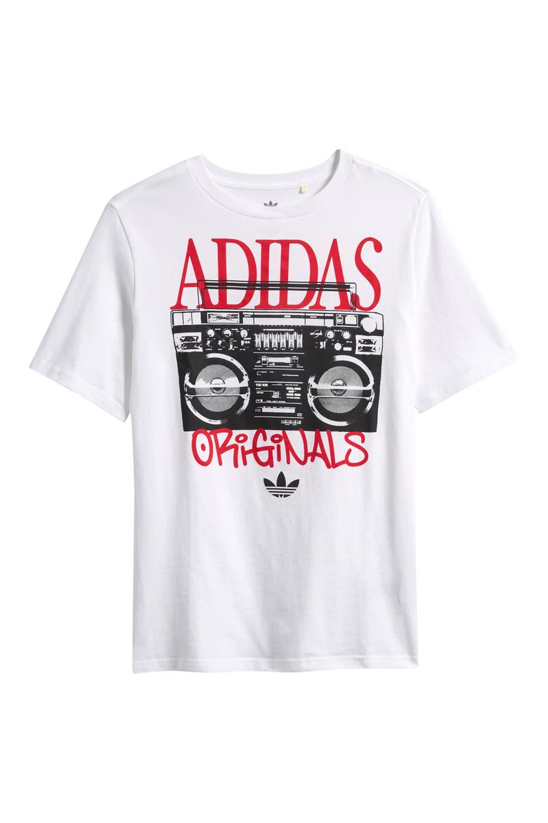 Kids' Boombox Cotton Graphic T-Shirt, Main, color, WHITE