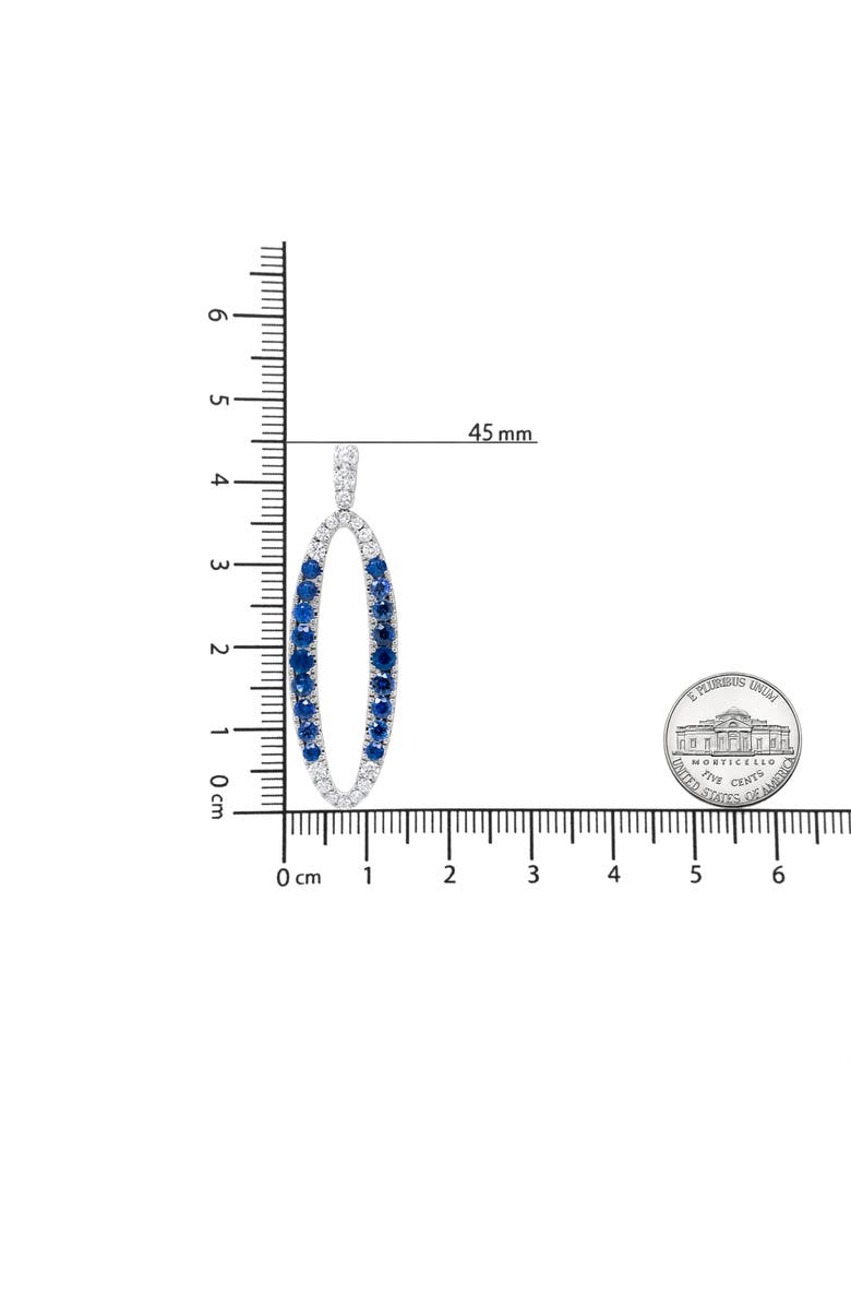 Haus of Brilliance 18K White Gold 1 1/10 Cttw Diamond & Sapphire Openwork Oval Shaped Dangle Earrings, Alternate, color, White