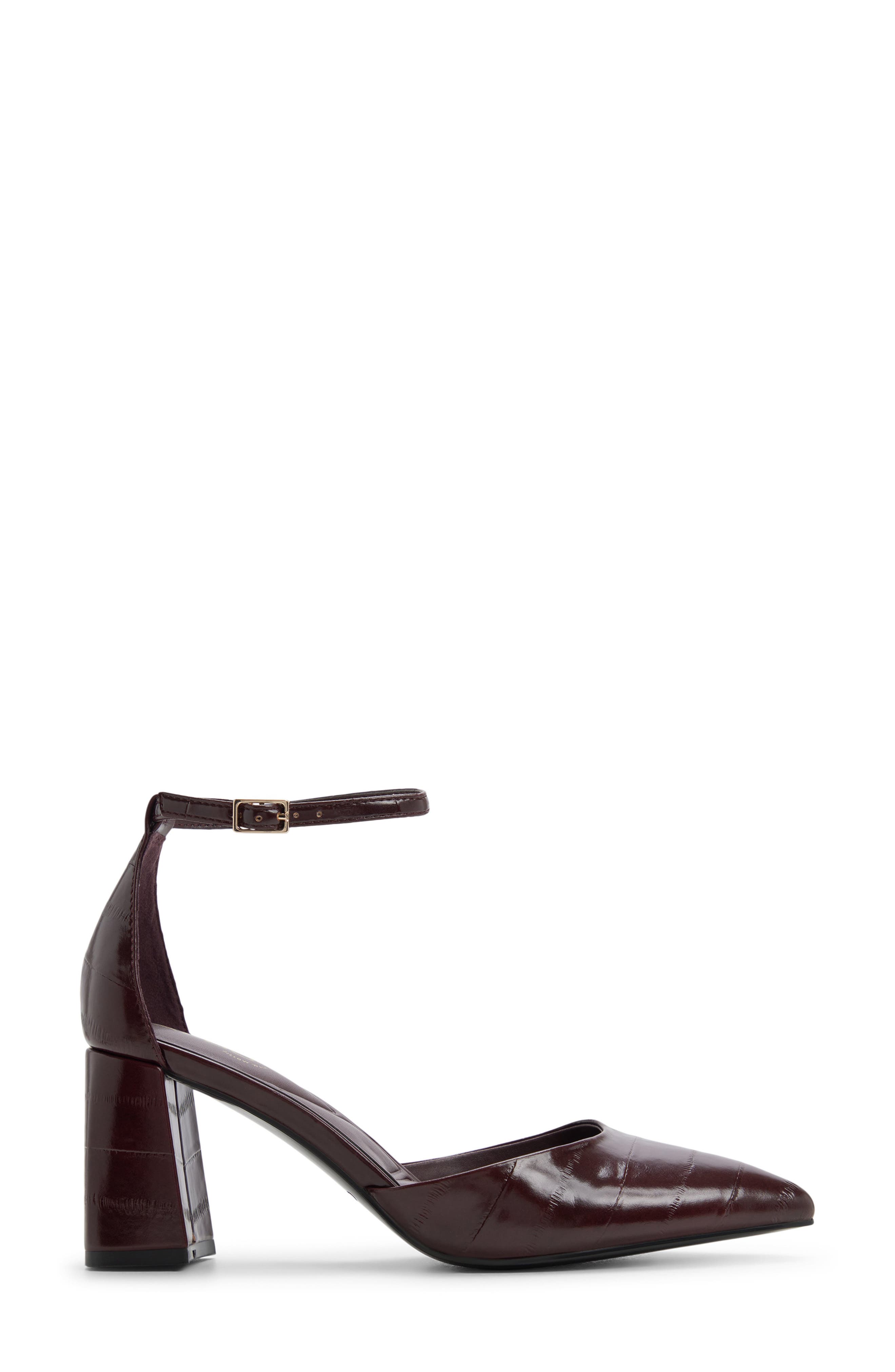 Jan Ankle Strap Pointed Toe Pump, Alternate, color, OPEN RED