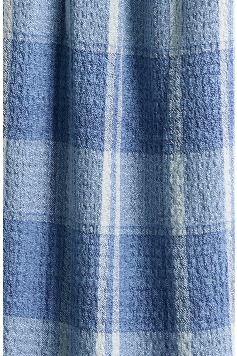 Roll Sleeve Plaid Top, Alternate, color, DENIM PLAID