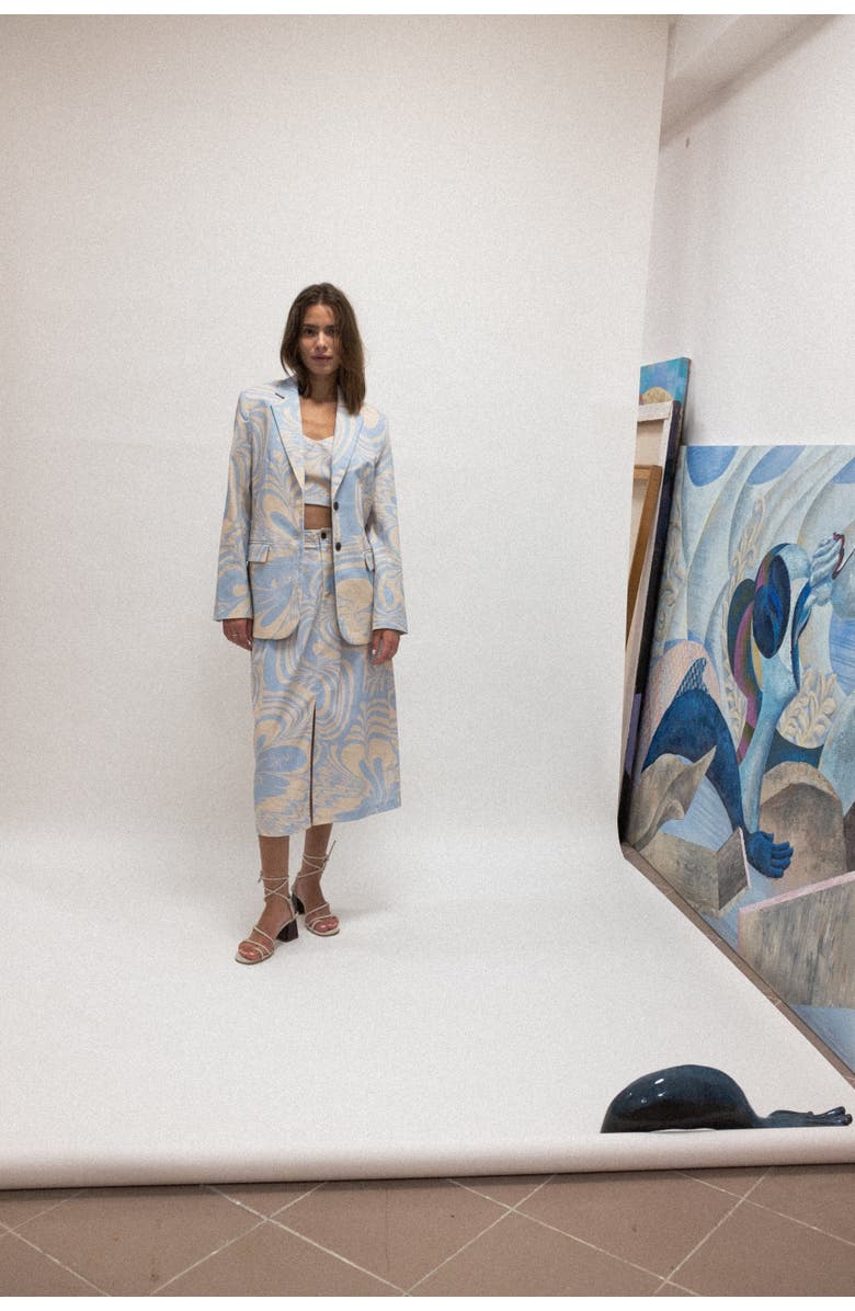 Untitled in Motion Bidran Tailored Single-Breasted Twill Blazer, Alternate, color, Nuva Sky