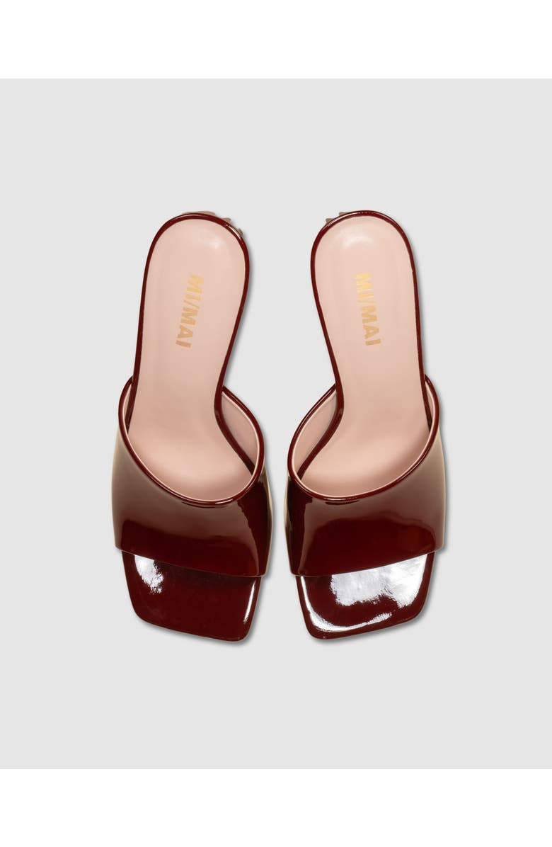 MI/MAI Gemma Patent High Mule, Alternate, color, Burgundy