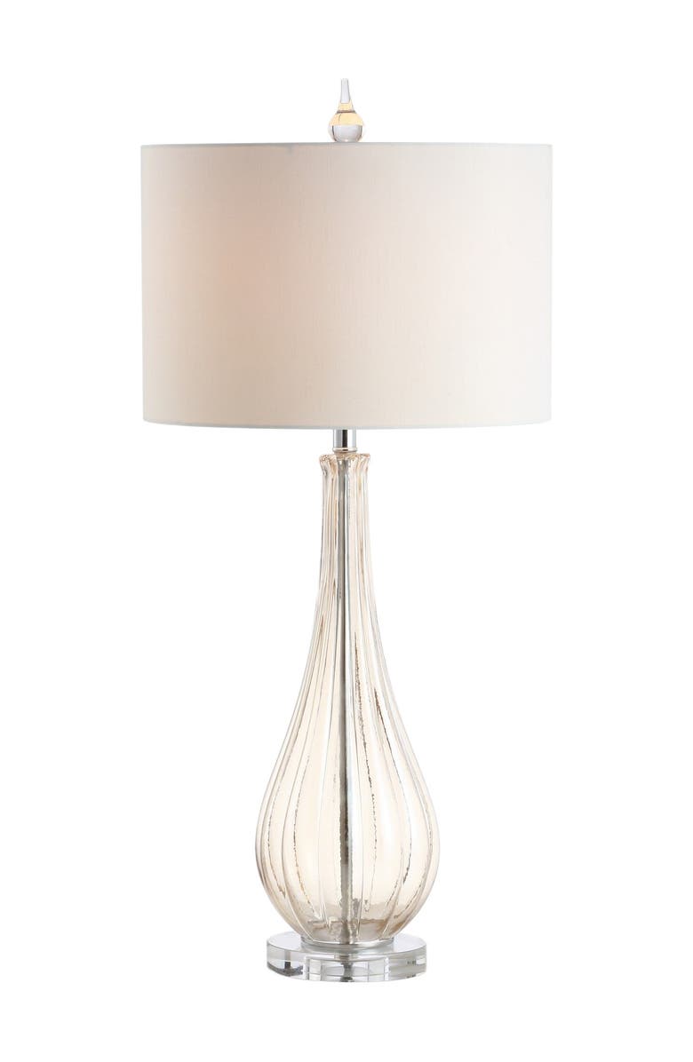 JONATHAN Y Dew Drop 32.75" Glass/Crystal LED Table Lamp, Champagne, Main, color, Champagne