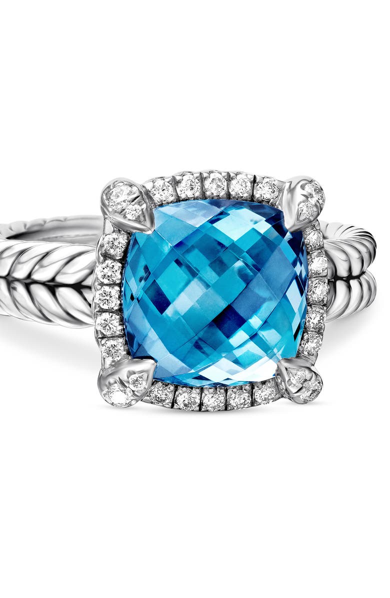 David Yurman Châtelaine Small Pavé Bezel Ring with Diamonds, Alternate, color, 