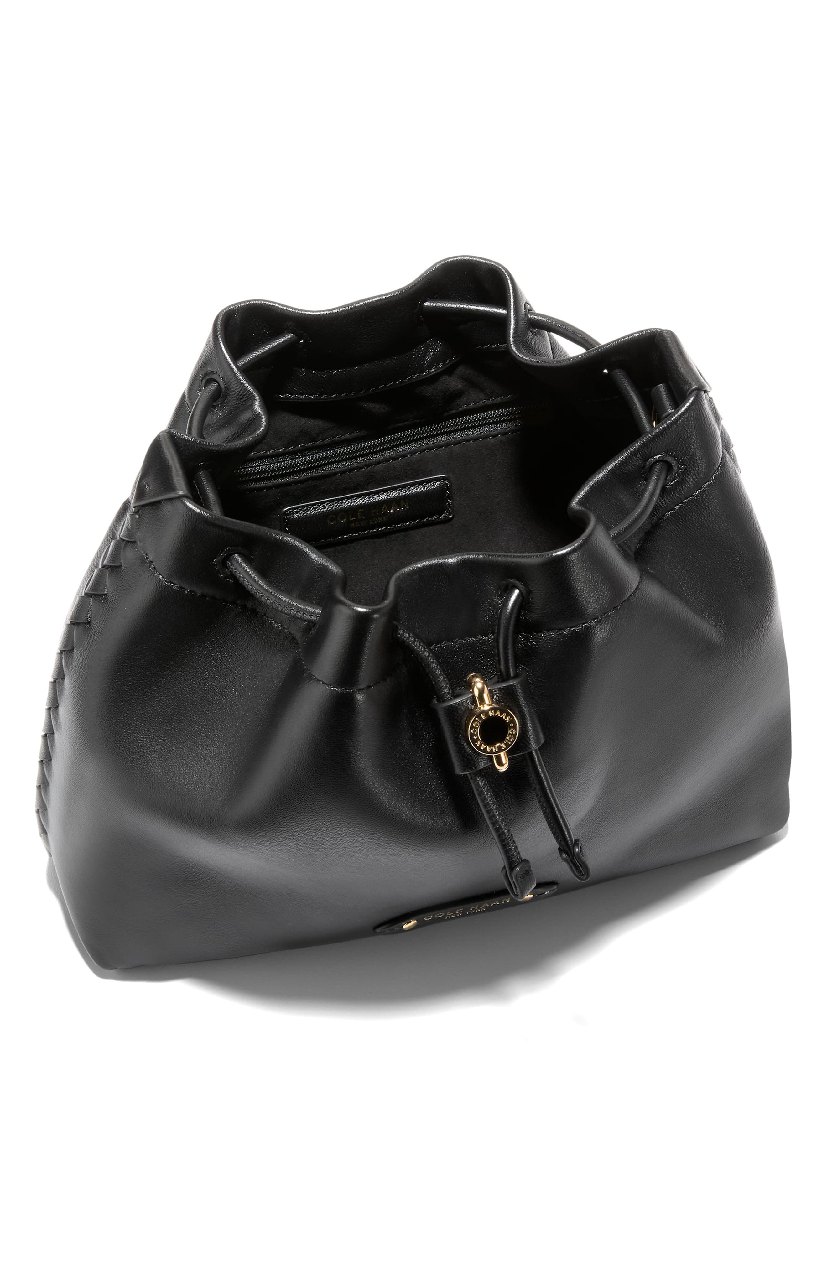 Cole Haan Mini Isabella Leather Crossbody Bag, Alternate, color, Black