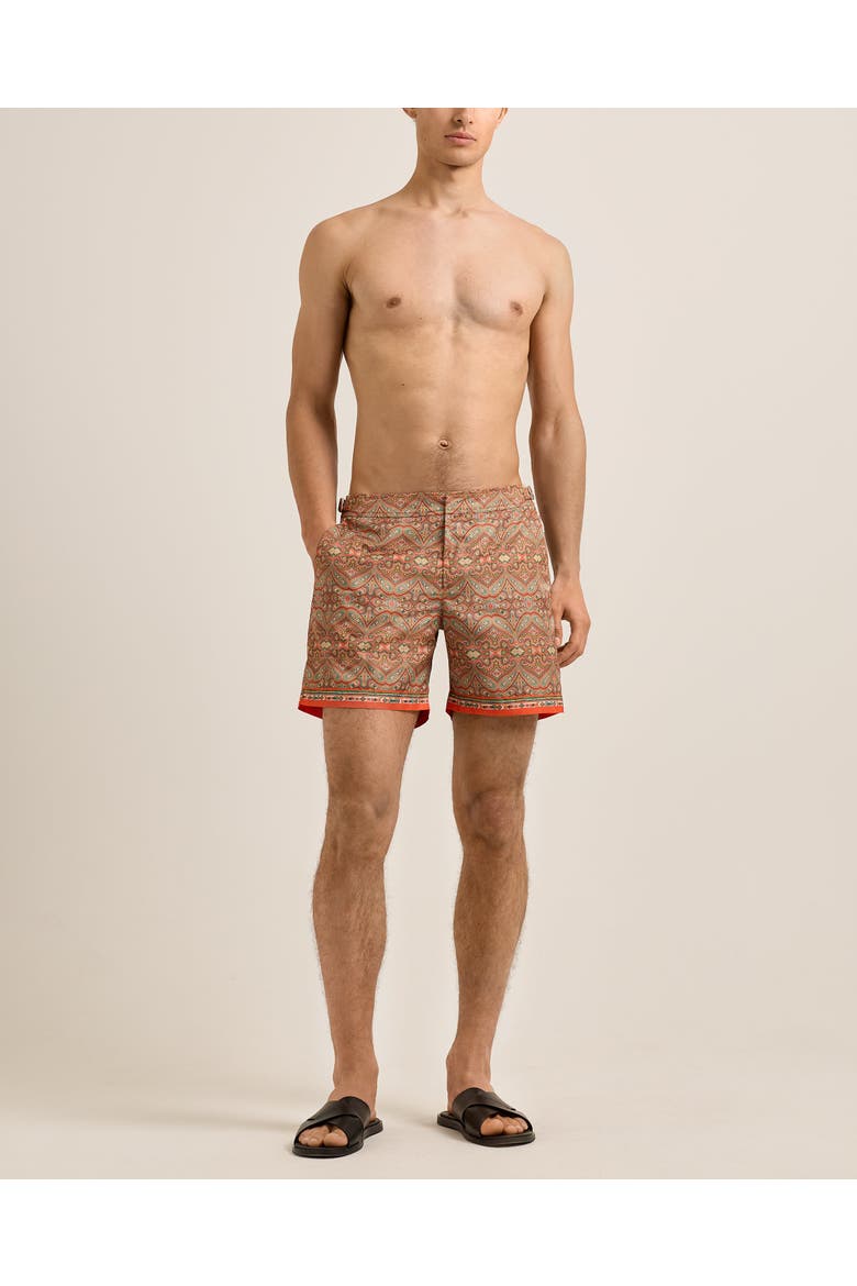 Bulldog Exclusive-Print Swim Shorts, Alternate, color, Vermillion