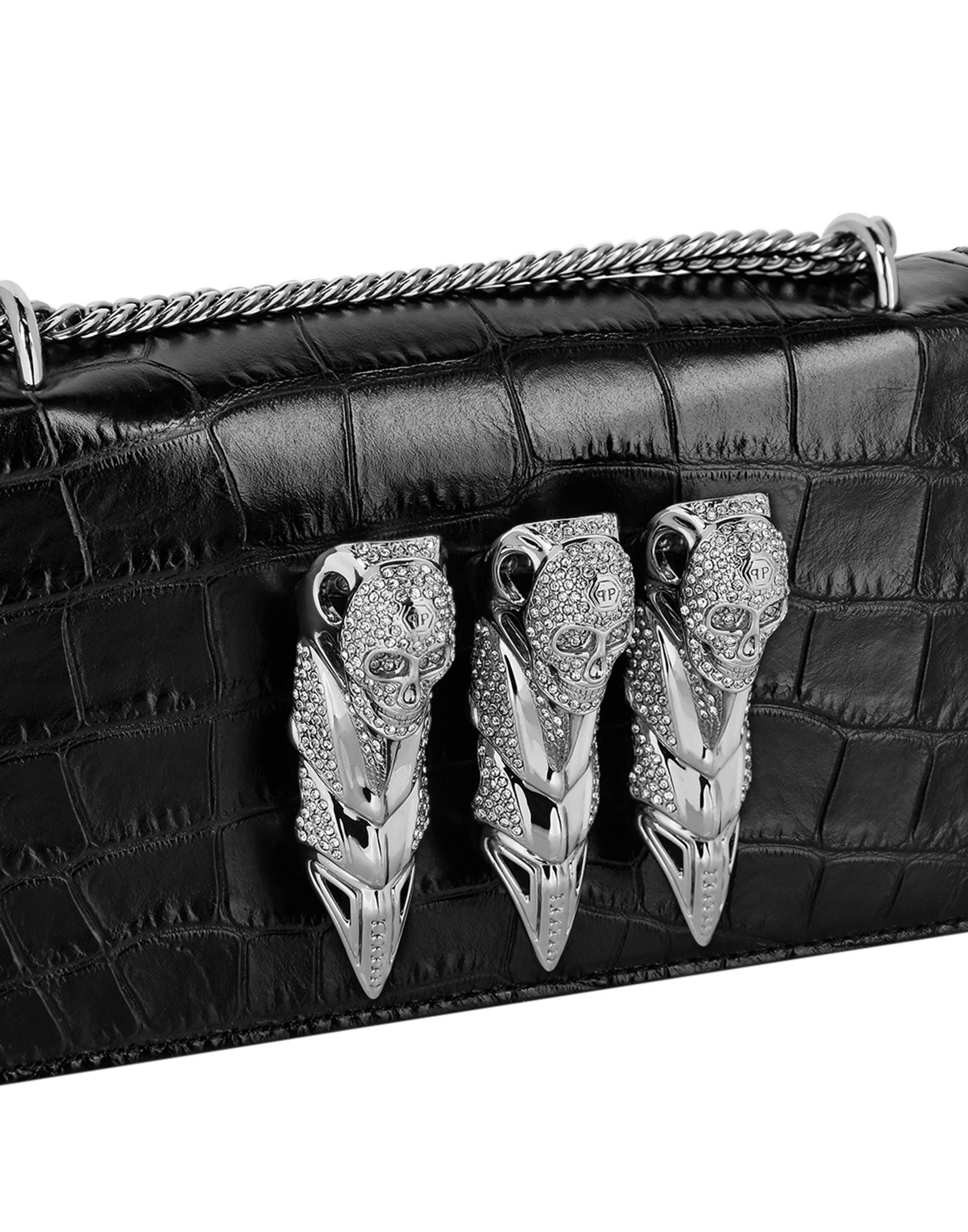 Crocco Printed Small Shoulder Bag Women, Alternate, color, black