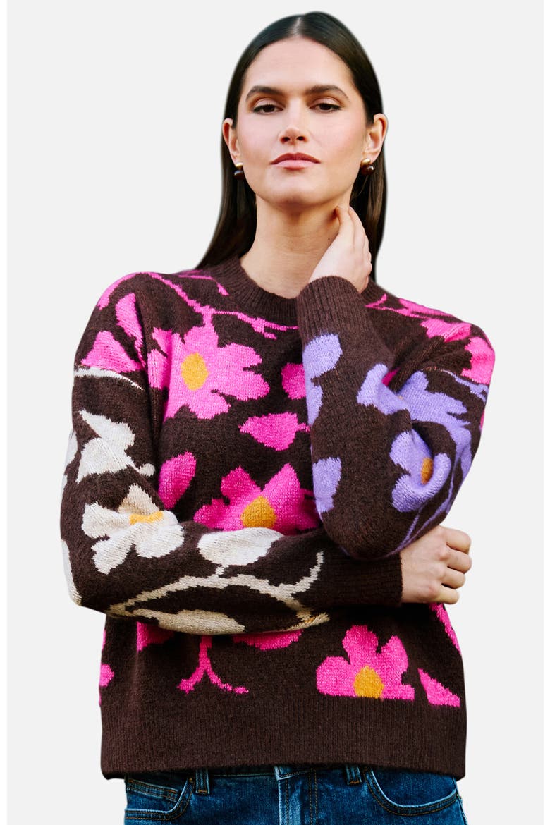 Floral Intarsia Relaxed Fit Jumper, Main, color, Multi