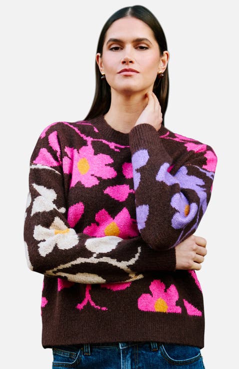 Floral Intarsia Relaxed Fit Jumper