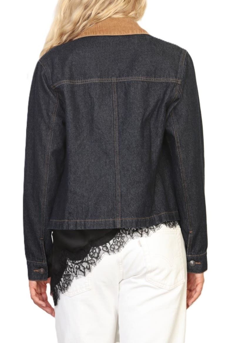 Zip Front Denim Barn Jacket, Alternate, color, DK INDIGO