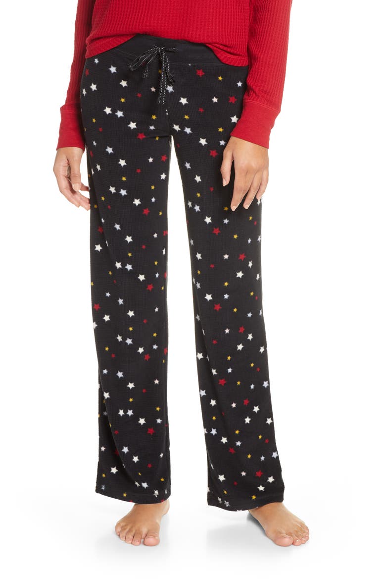 Thermal Fleece Pajama Pants, Main, color, BLACK