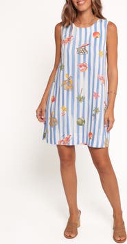 Petal & Pup Zoe Stripe Vacation Print Minidress