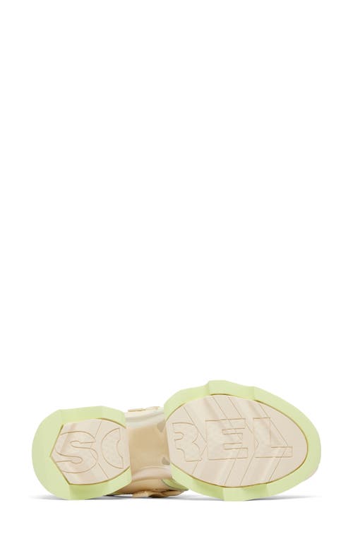 Sorel Kinetic Impact Slingback Sandal In Honey White/luminous Lime