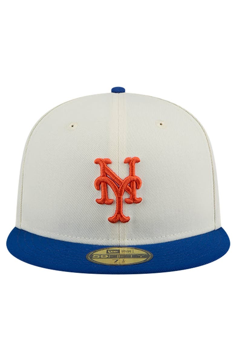 New Era Men's New Era Cream New York Mets Evergreen Chrome 59FIFTY Fitted Hat, Alternate, color, 