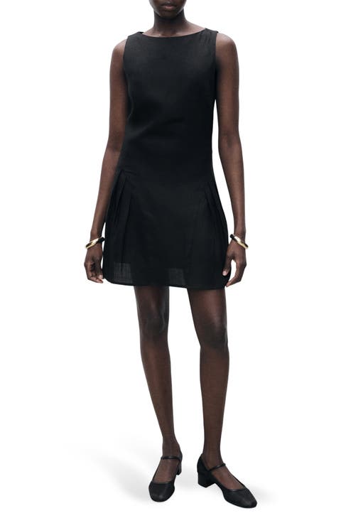 Pleated Sleeveless Dress