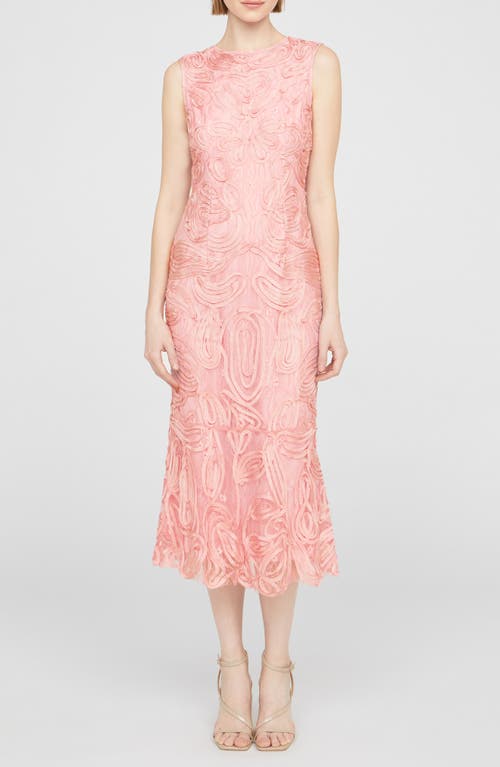Js Collections Meli Soutache Cocktail Midi Dress In Peony