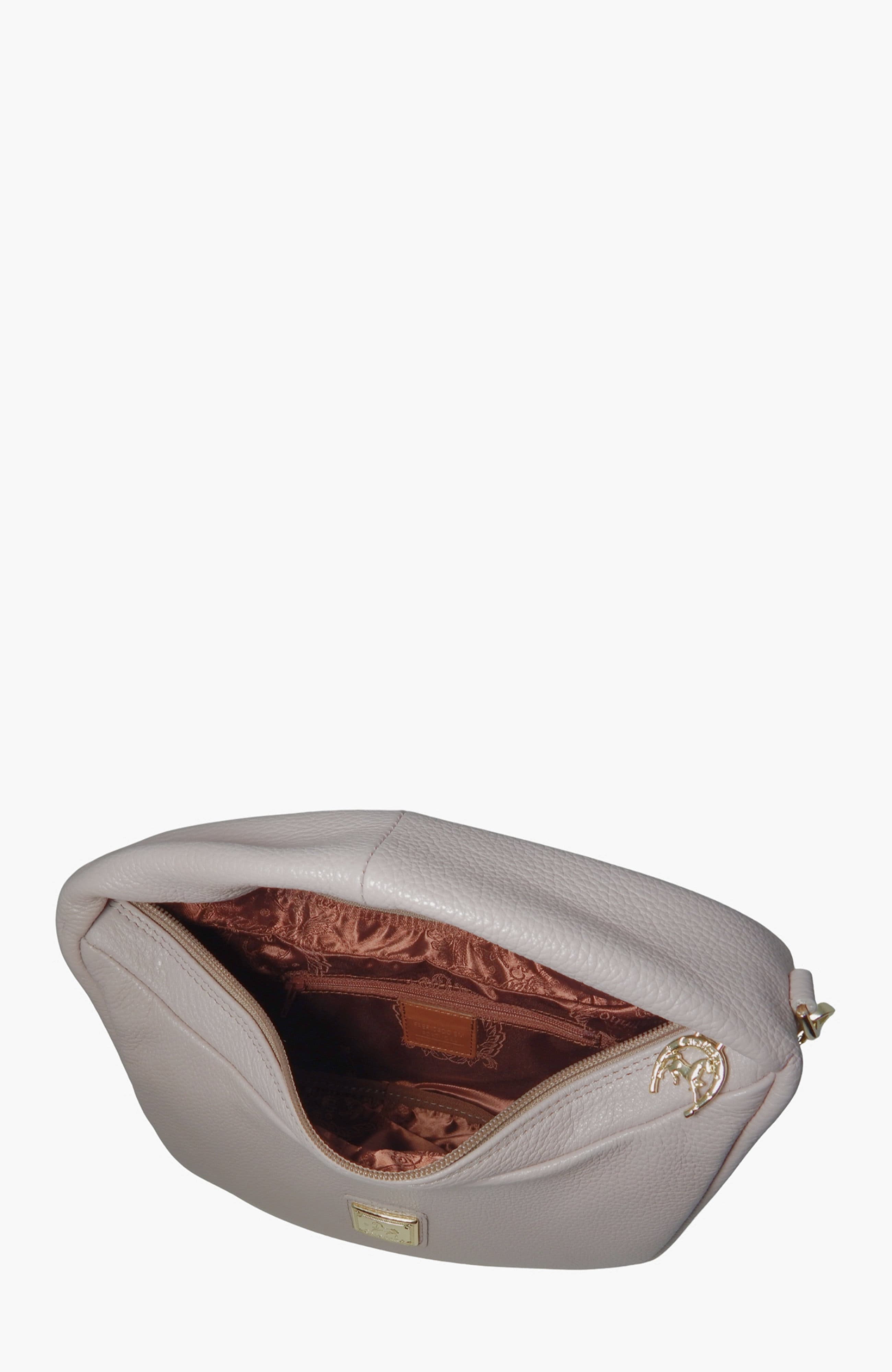 Muse 523 Pebbled Leather Handbag, Alternate, color, Sand