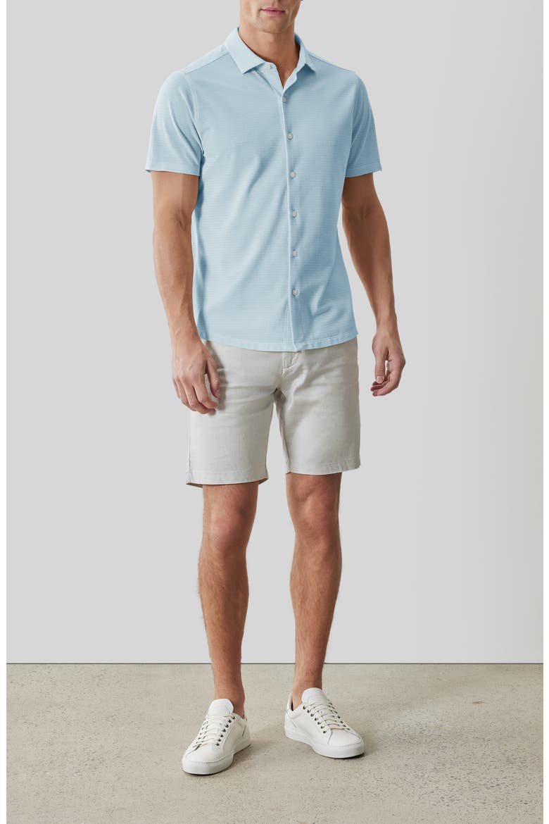 Irving Short Sleeve Sleeve Knit Button-Up Shirt, Alternate, color, DUSTY TEAL