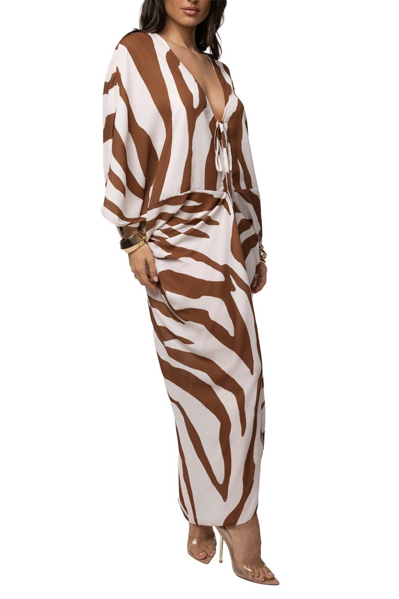 Longer Days Cover Up Dress, Alternate, color, Brown Zebra