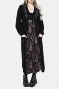 Disturbia Rime Cable Knit Sleeve Longline Cardigan