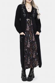 Disturbia Rime Cable Knit Sleeve Longline Cardigan