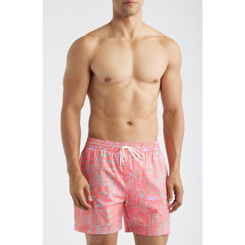 Chubbies Pyramid Poolside Lined 5.5-inch Swim Trunks In Brown