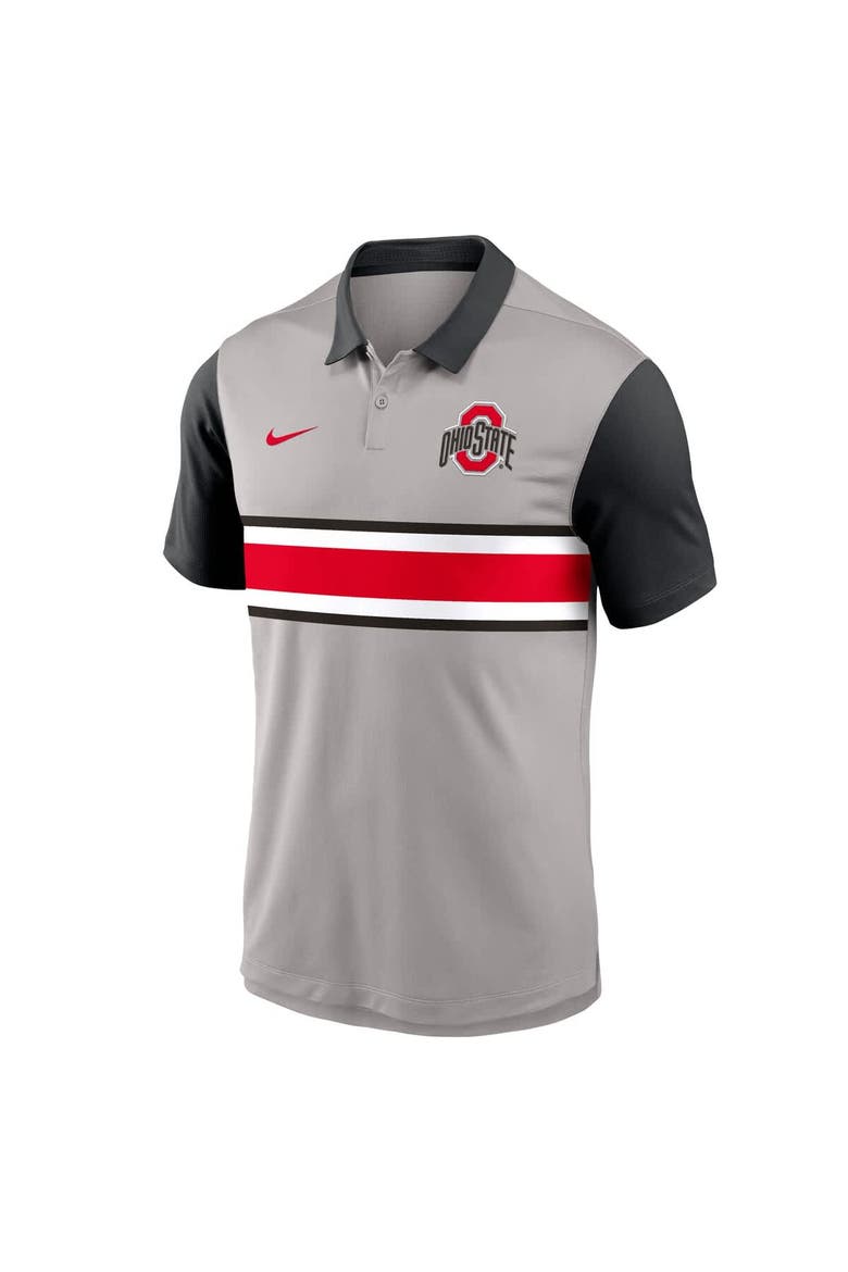 Men's Nike Gray/Black Ohio State Buckeyes Vapor Performance Polo, Alternate, color, Gray