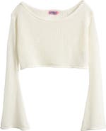 EDIKTED Riya Off the Shoulder Crop Sweater