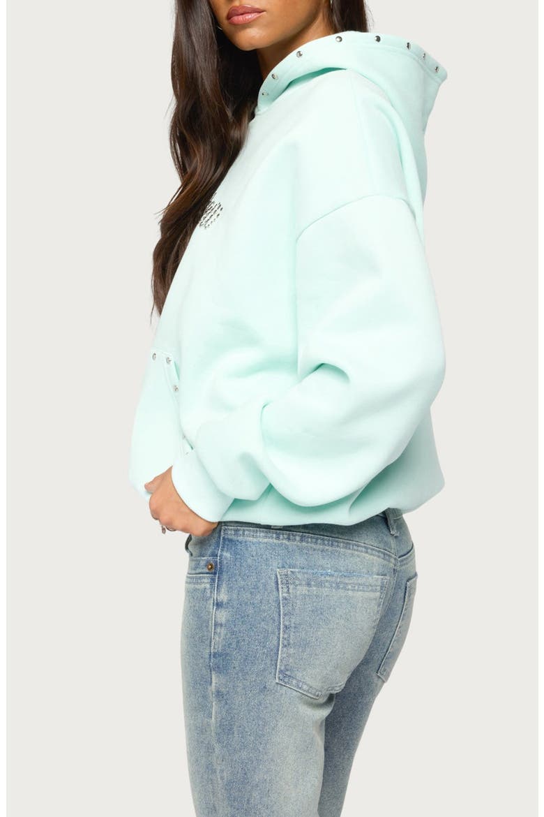 Rockstar Studded Hoodie, Alternate, color, AQUA