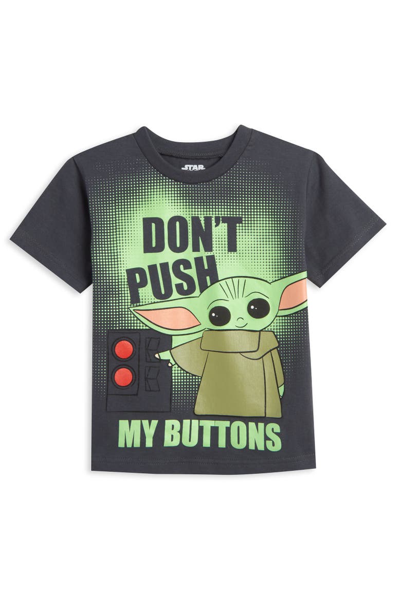 Baby Yoda The Mandalorian T-Shirt & Mesh Shorts Set, Alternate, color, Charcoal