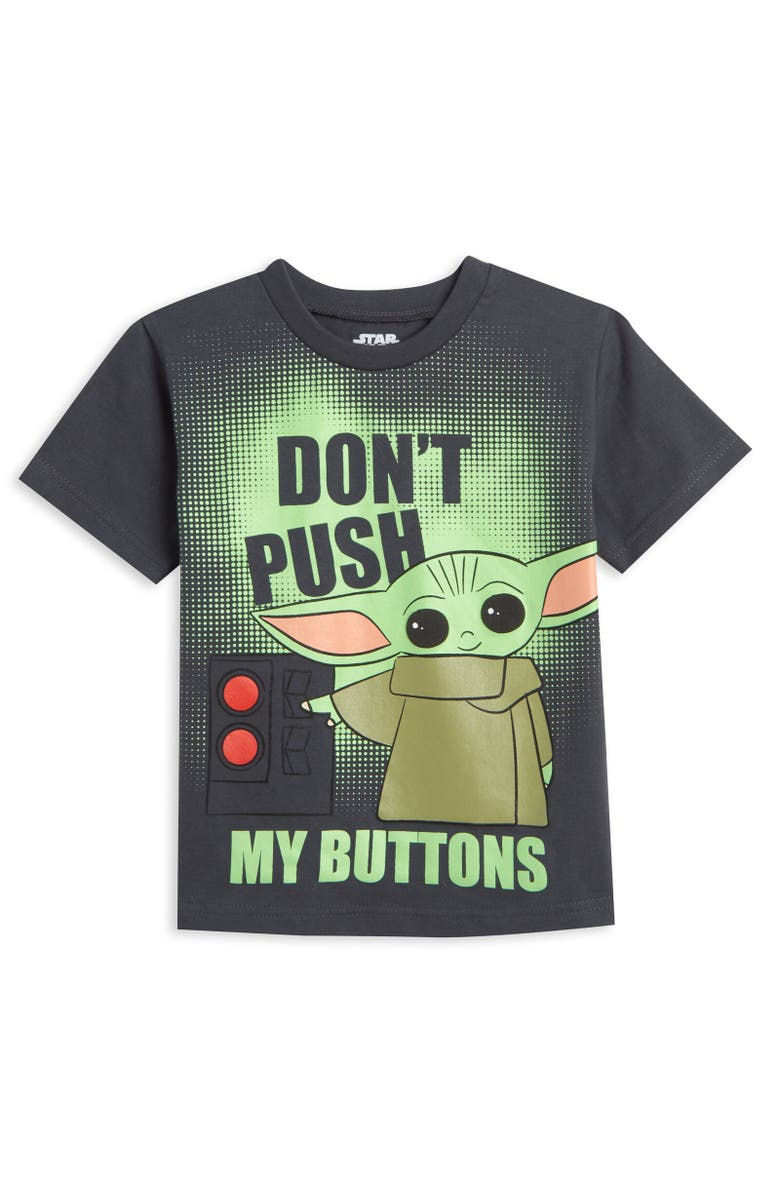 Star Wars Baby Yoda The Mandalorian T-Shirt & Mesh Shorts Set, Alternate, color, Charcoal