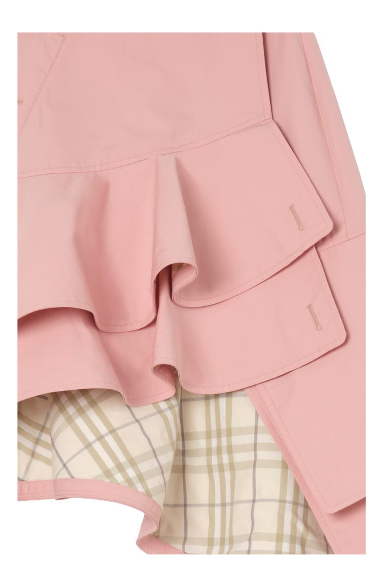 Burberry Ruffled Gabardine Trench Skirt, Alternate, color, Begonia Pink