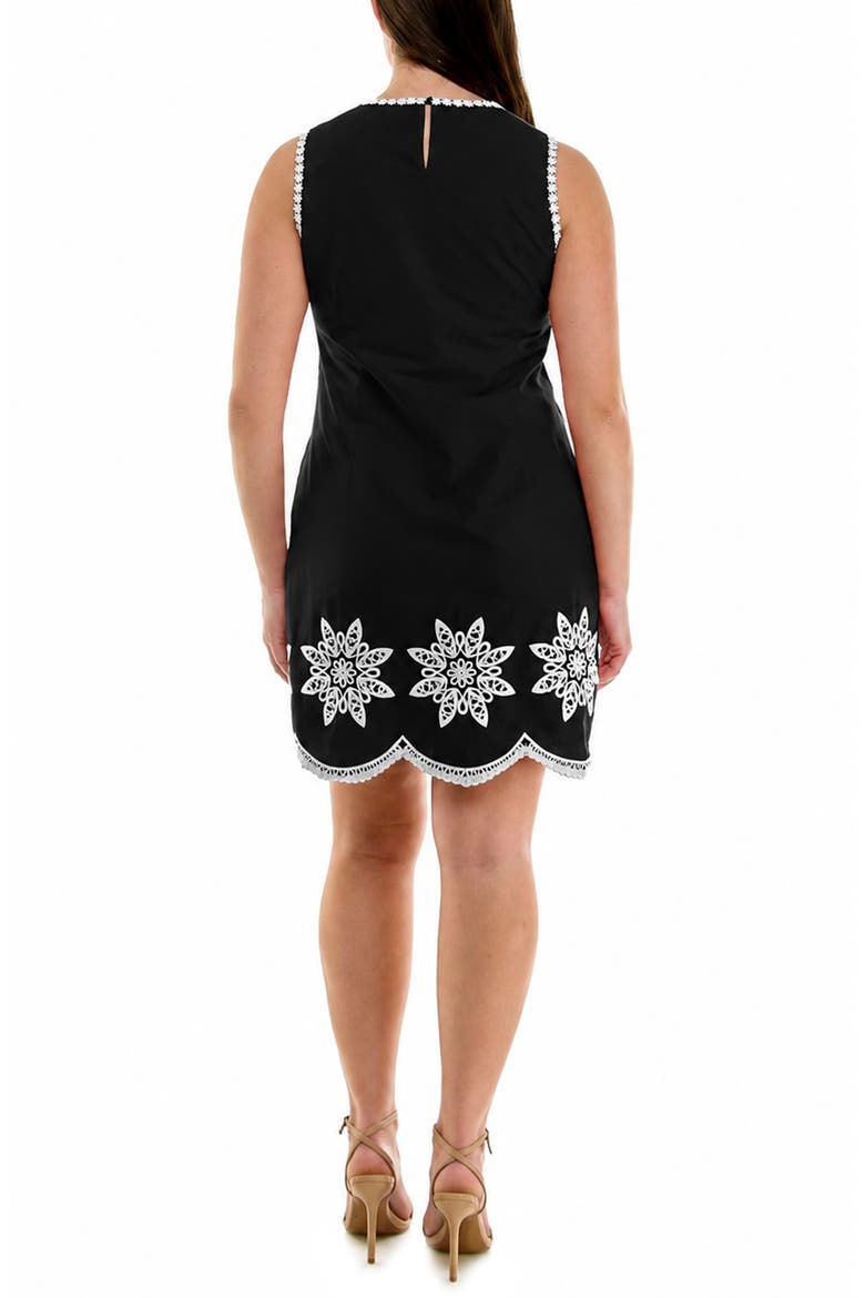 Embroidered Poplin Tank Dress, Alternate, color, VERY BLACK/WHITE