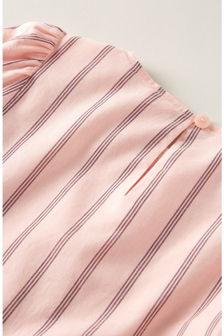 Kids' Bow Front Peplum Cotton Top, Alternate, color, PINK PURPLE PIN STRIPE