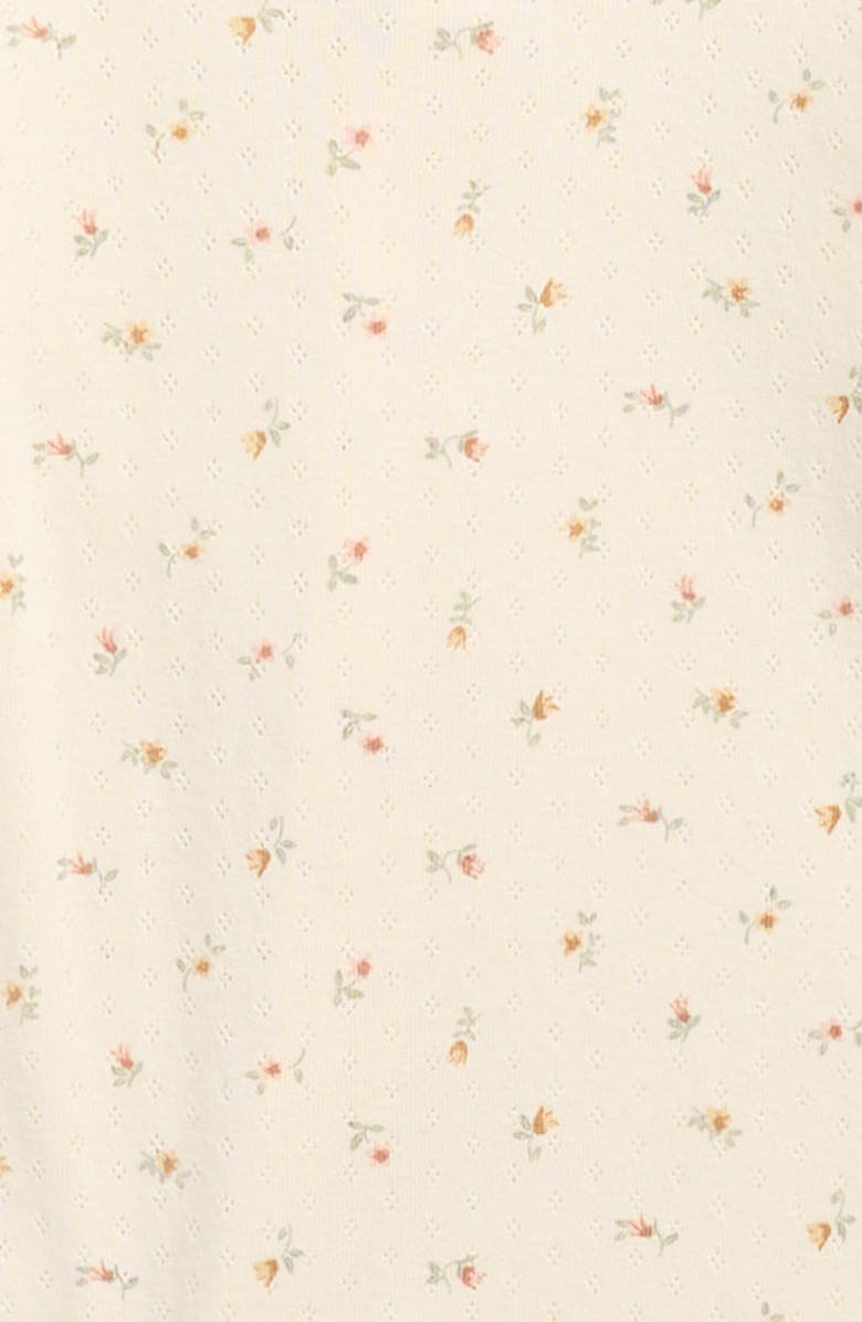 QUINCY MAE Petit Fleur Long Sleeve Organic Cotton Jumpsuit, Alternate, color, Ivory