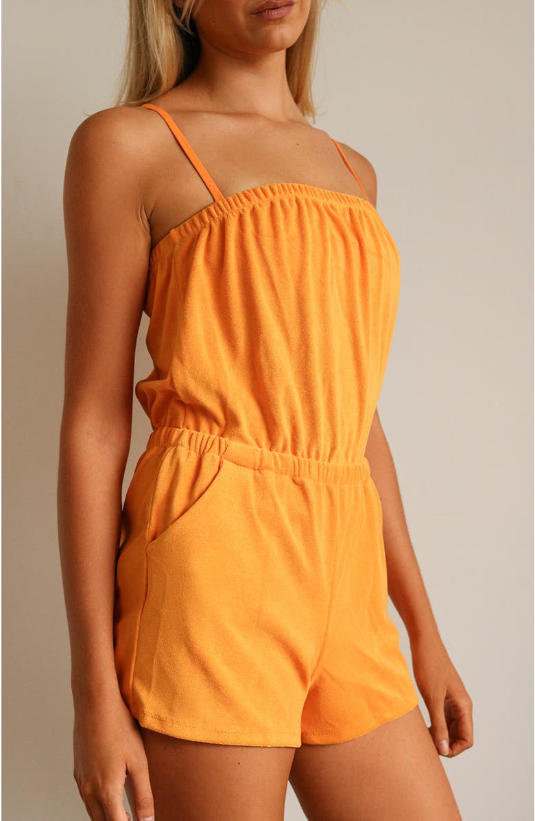 Dippin Daisys Napa Bandeau Style Romper, Alternate, color, Kumquat Terry
