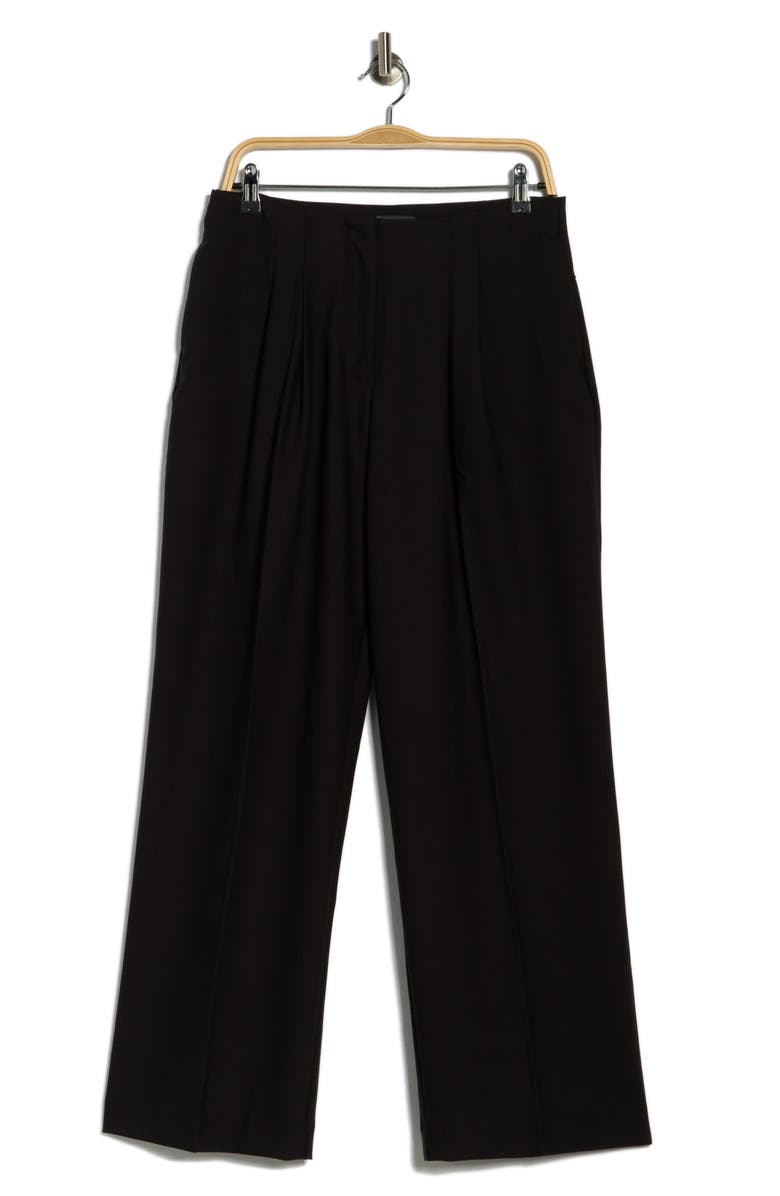 Adrianna Papell Pleated Wide Leg Pants, Alternate, color, Black