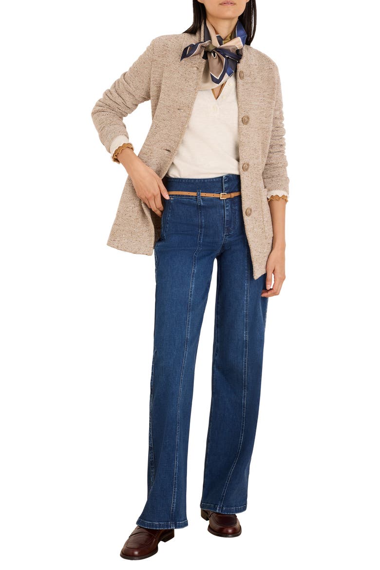 Tweed Stitch Sweater Jacket, Alternate, color, NEUTRAL MIX