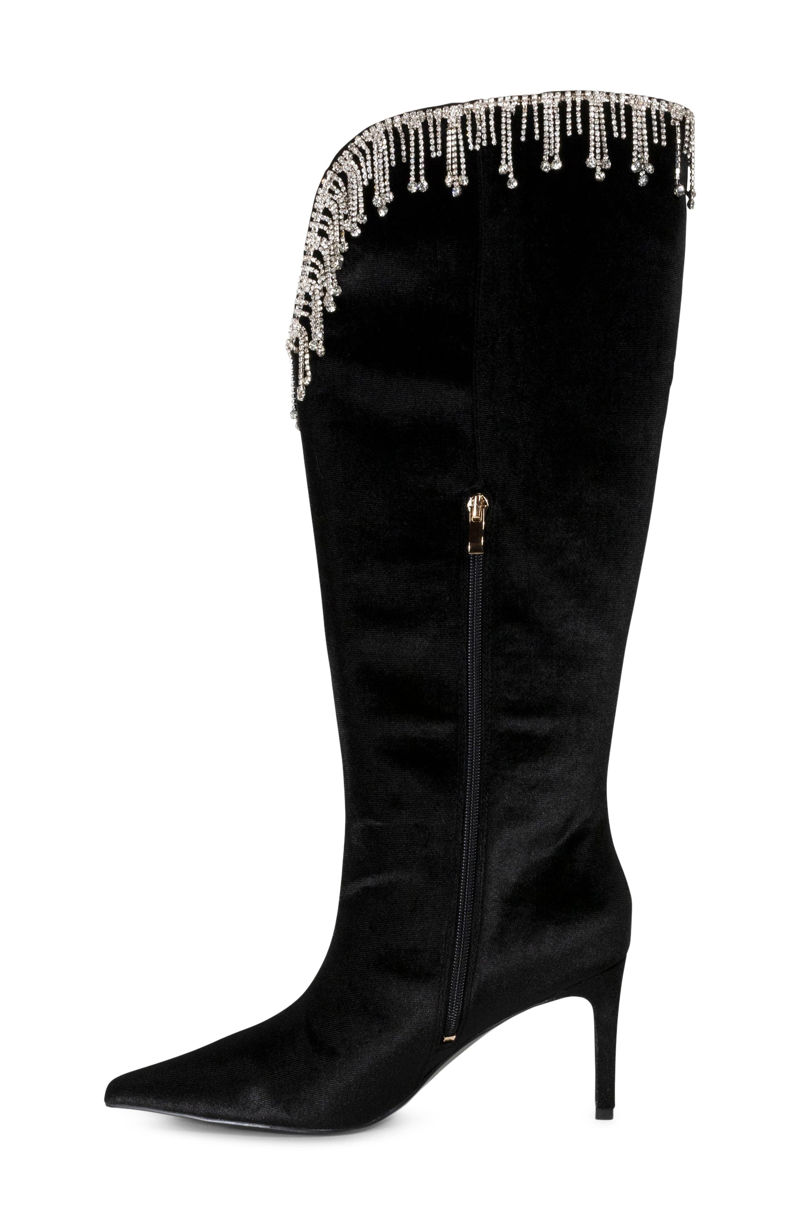 Sonya Faux Leather Knee High Boot, Alternate, color, BLACK
