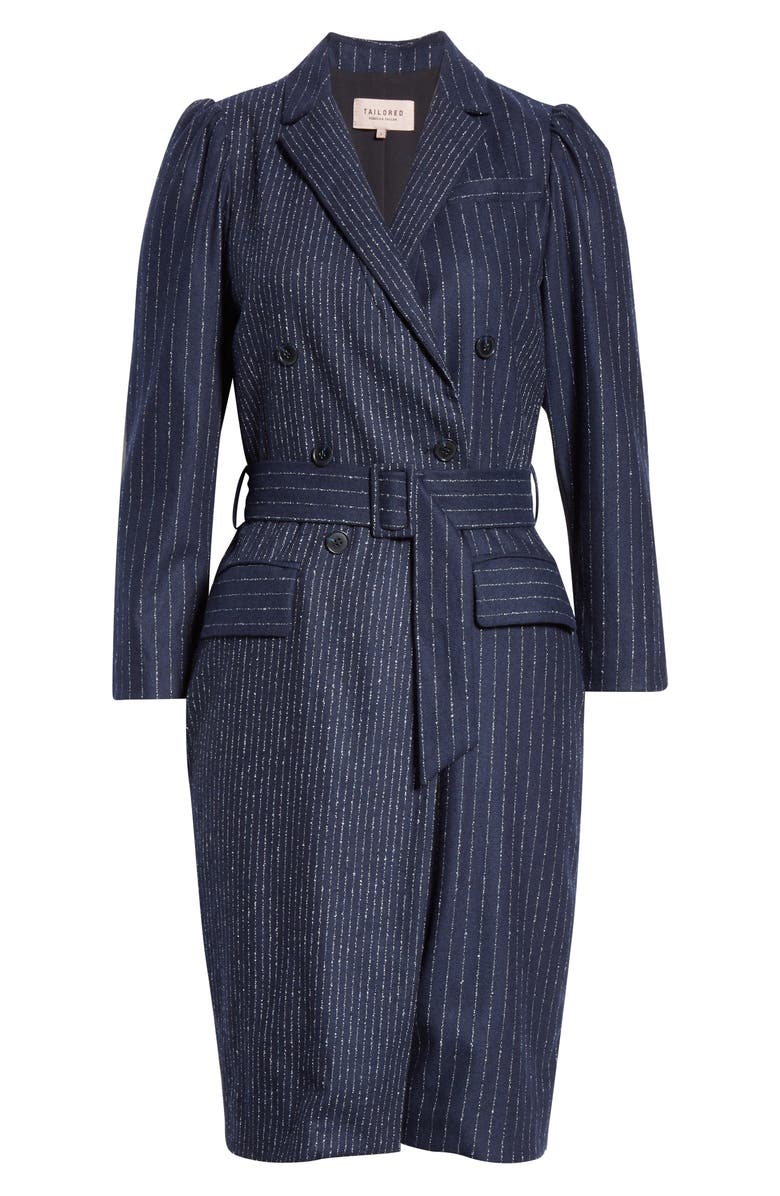Tailored by Rebecca Taylor Mixed Pinstripe Long Sleeve Blazer Dress, Alternate, color,