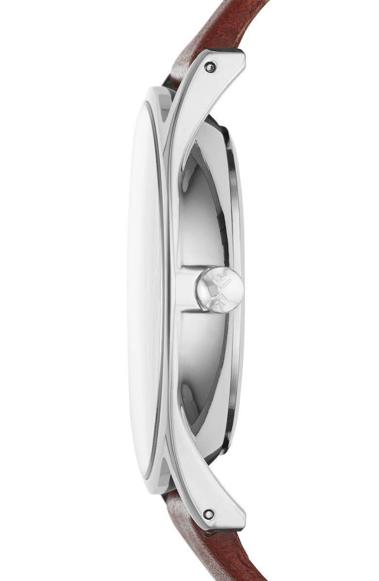 Skagen 'Holst' Multifunction Leather Strap Watch, 40mm, Alternate, color,