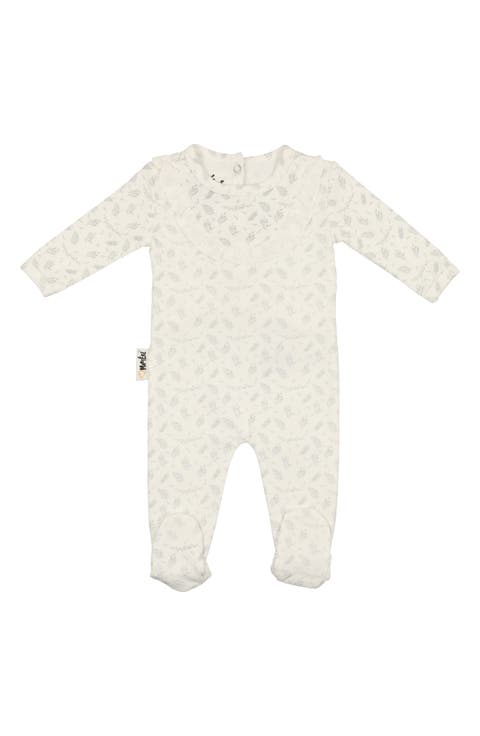 Leaves & Branches Cotton Knit Footie (Baby)