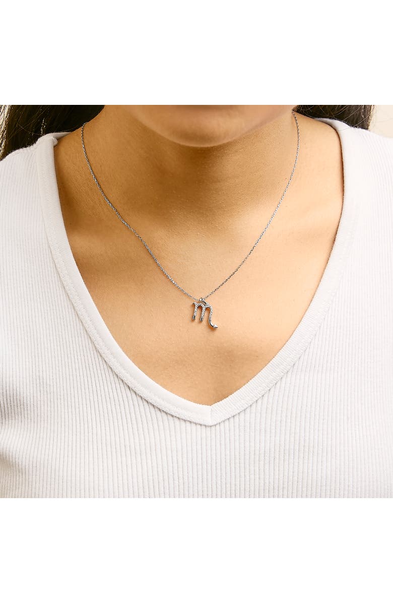 Haus of Brilliance Sterling Silver 1/7 Cttw Diamond Scorpio Zodiac Pendant Necklace, Alternate, color, Silver