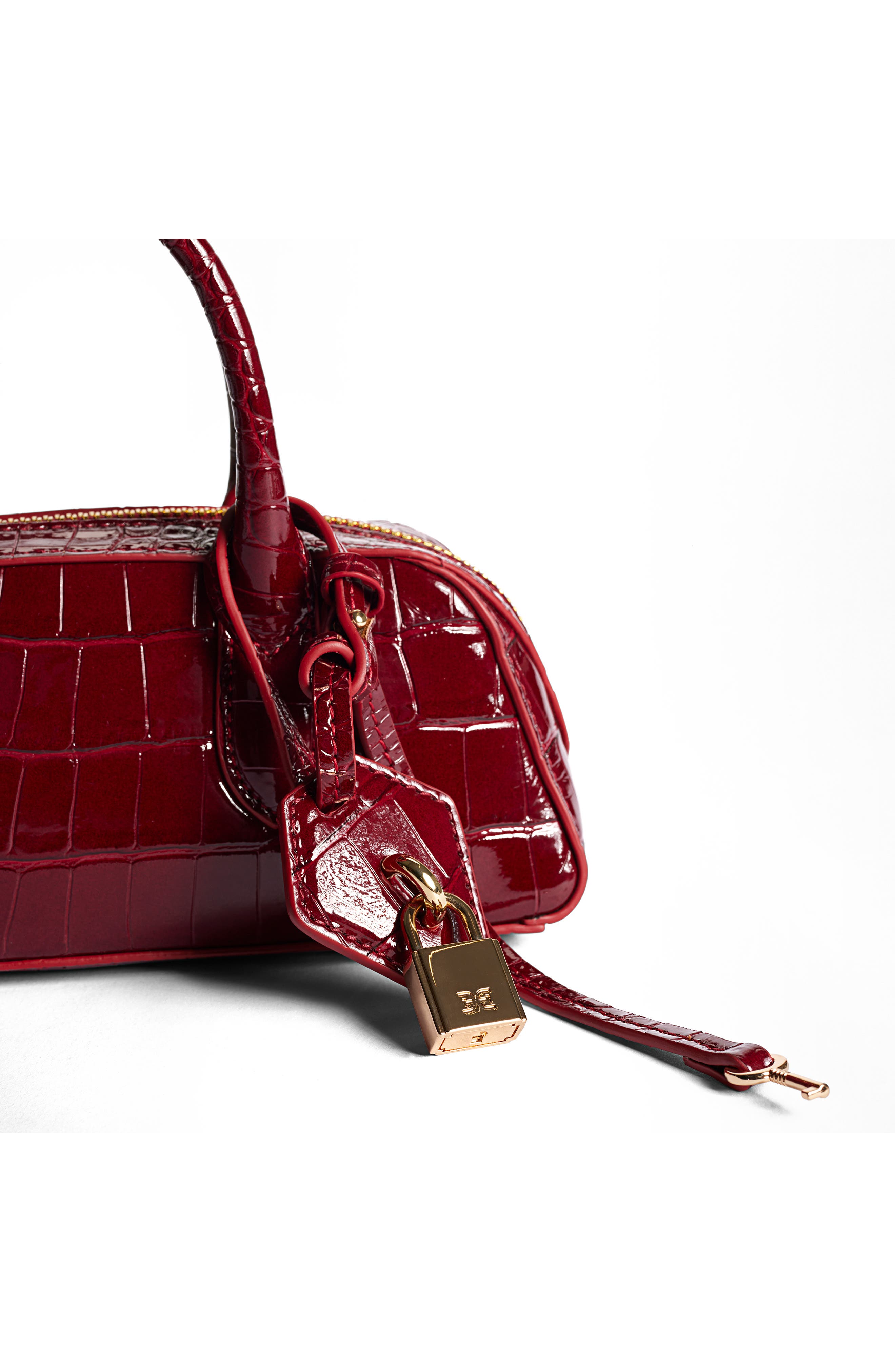 Sam Edelman Micro Nori Faux Leather Bowler Satchel, Alternate, color, Bordeaux