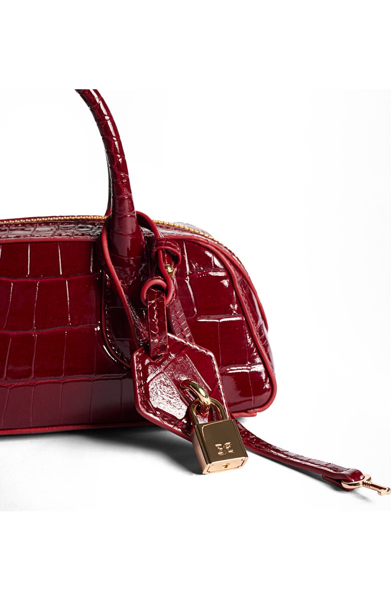 Sam Edelman Micro Nori Faux Leather Bowler Satchel, Alternate, color, Bordeaux