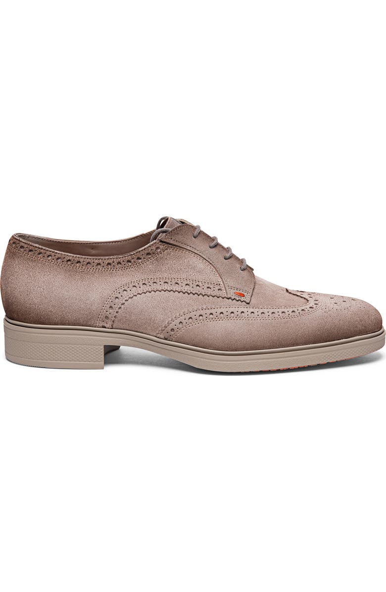 Santoni Easy Wingtip Brogue Derby, Alternate, color, Brown