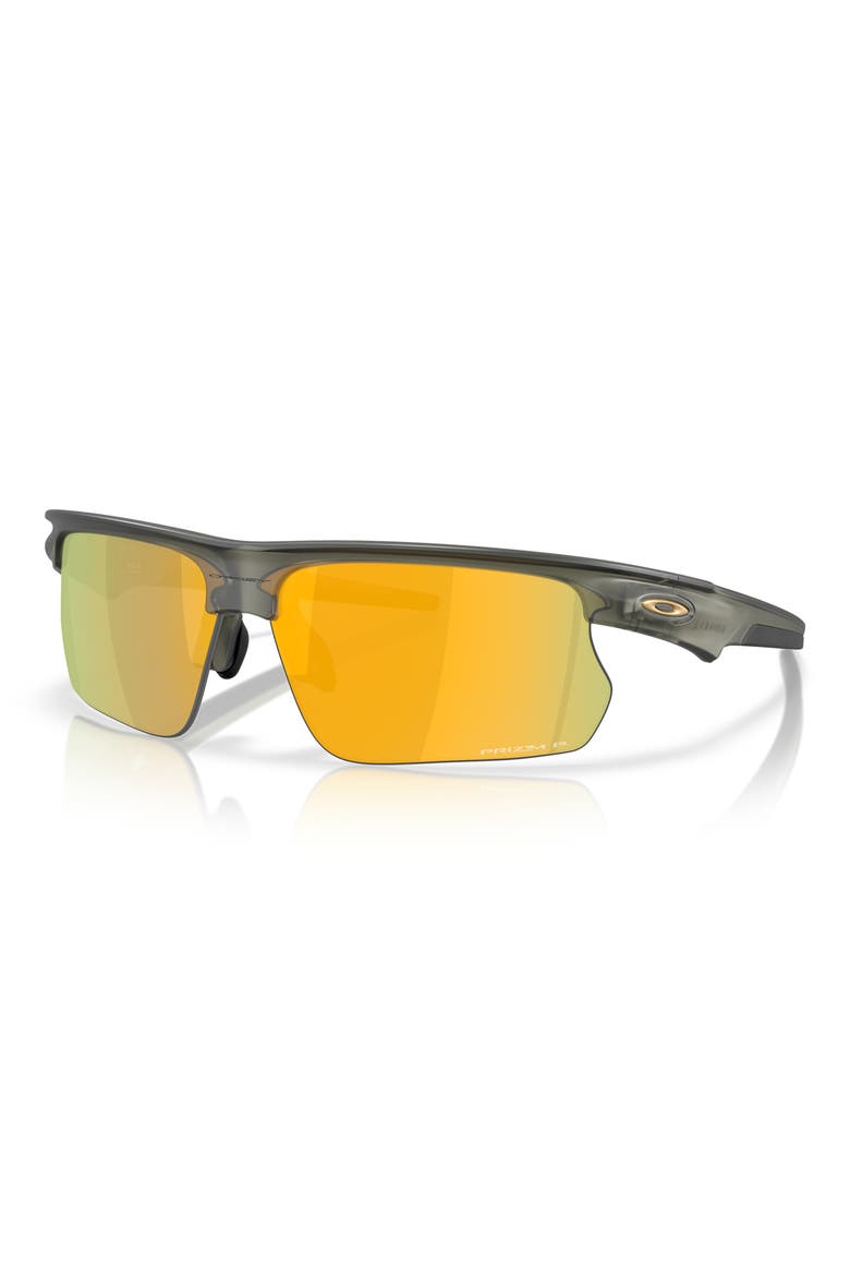 Bisphera 68mm Prizm™ Oversize Polarized Rectangular Sunglasses, Alternate, color, MATTE OLIVE/ 24K POLAR