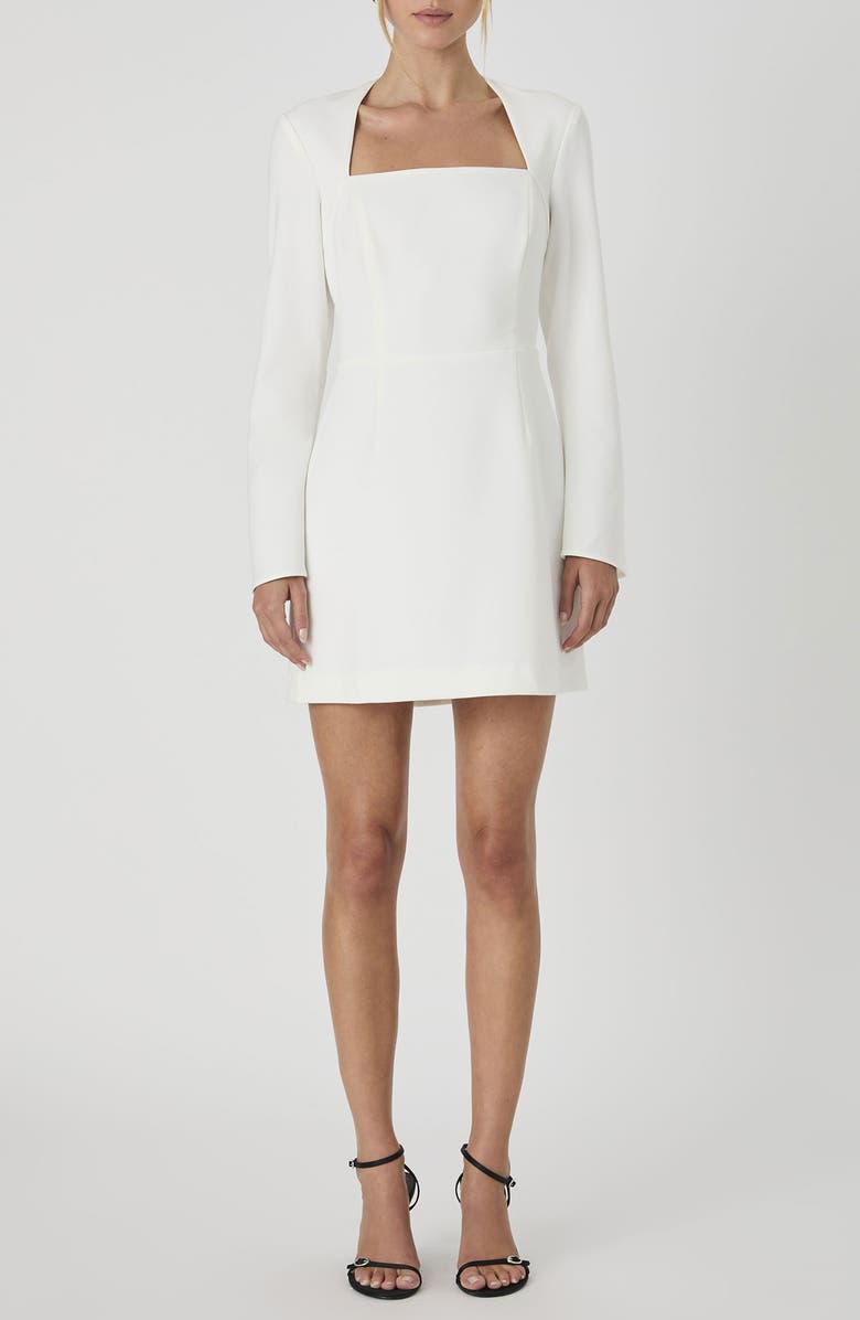 French Connection Whisper Long Sleeve Minidress, Main, color, Summer White