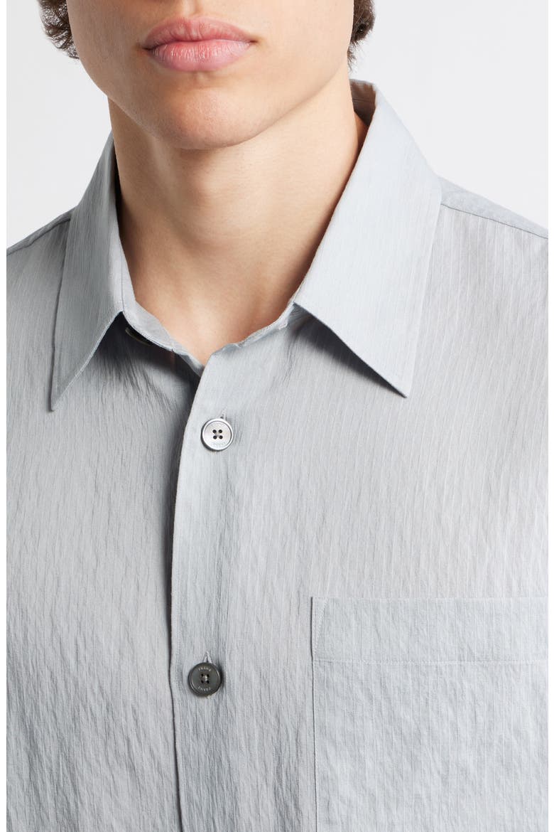 Textured Stripe Short Sleeve Button-Up Shirt, Alternate, color, BLUE GREY STRIPE